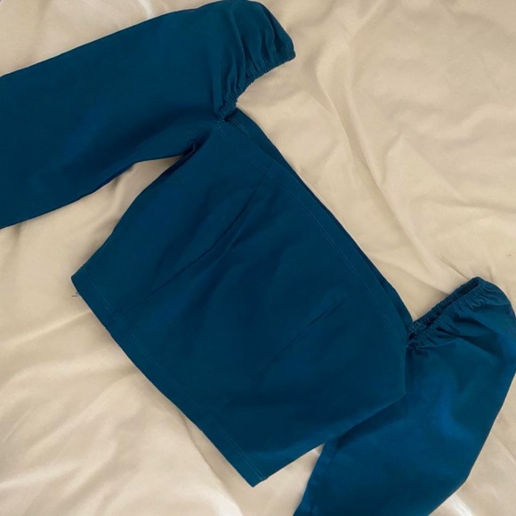 SOLD UO Bengaline square neck cropped top in blue - Picture 3 of 4